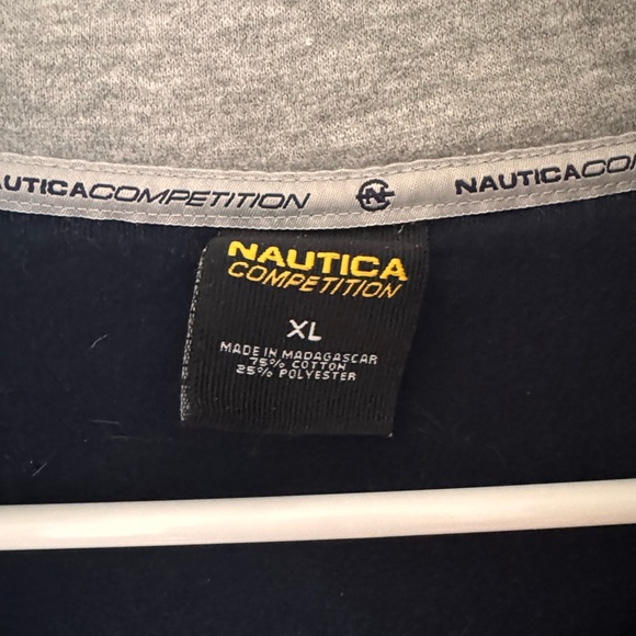 Vintage Nautica Light Gray Quarter-Zip Pullover Sweater - Picture 2 of 5